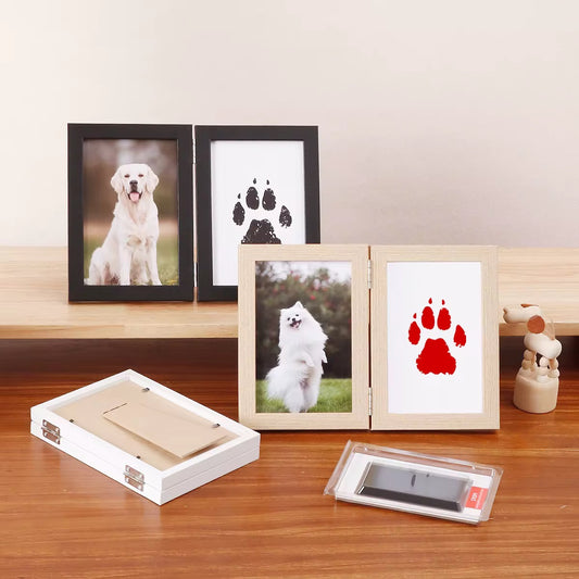 Pet Pawprint Inkpad Photo Frame Wooden Pendulum