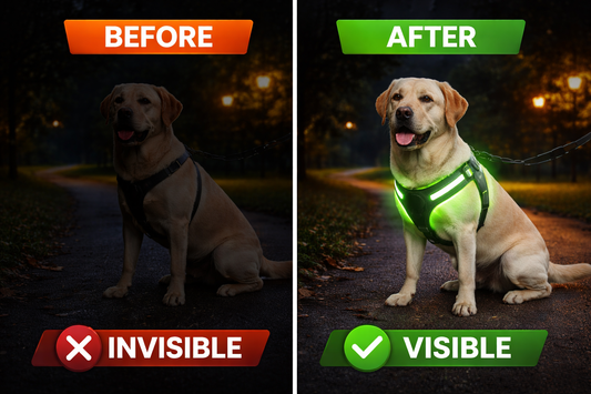 GlowGuard™ Light-Up Dog Harness – 500m Visibility